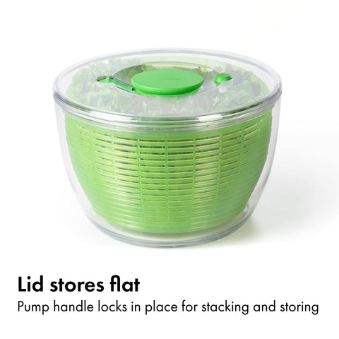 OXO Good Grips spinning action removing water for crisp salad
