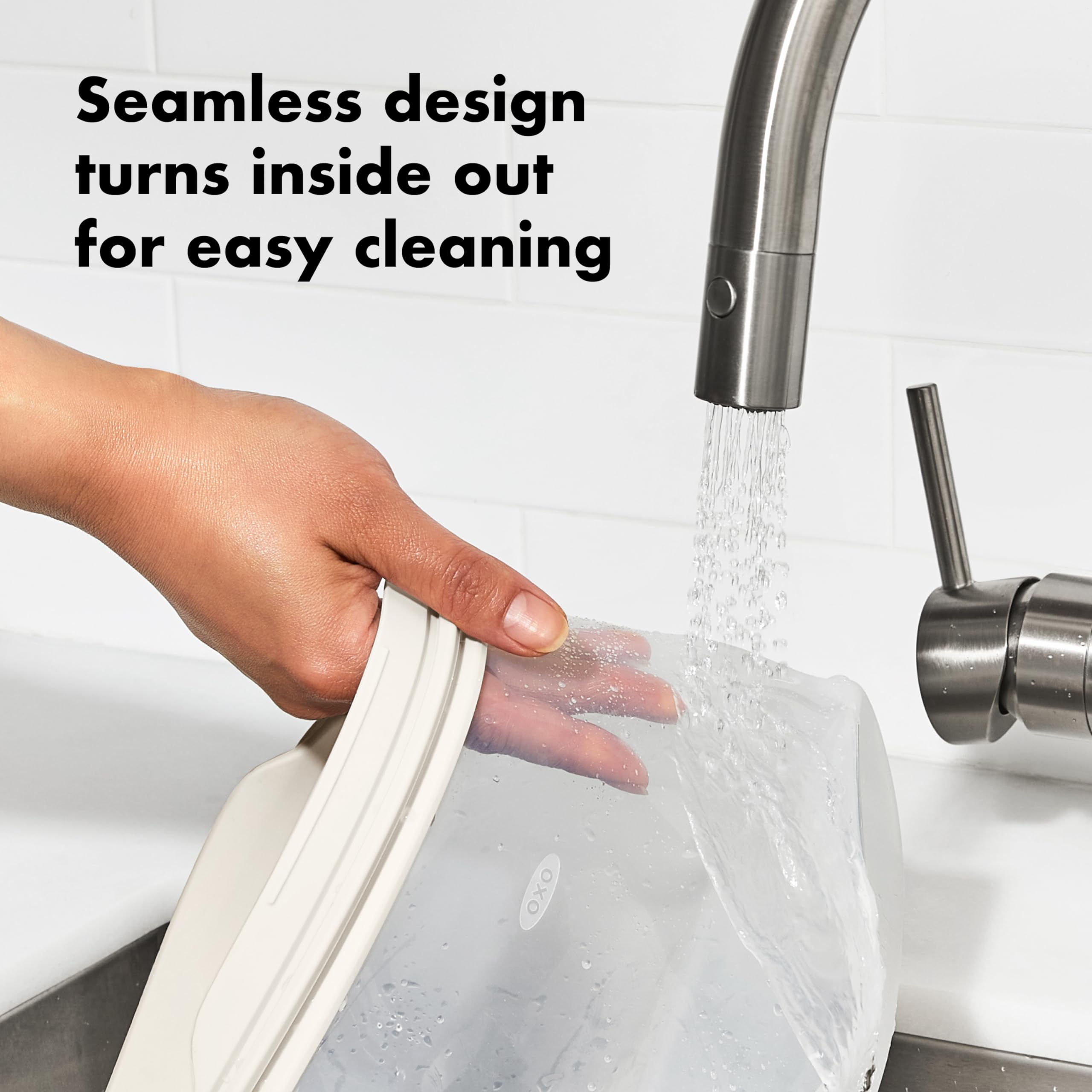 OXO Good Grips close-up of silicone texture and dust-resistant finish for easy grip