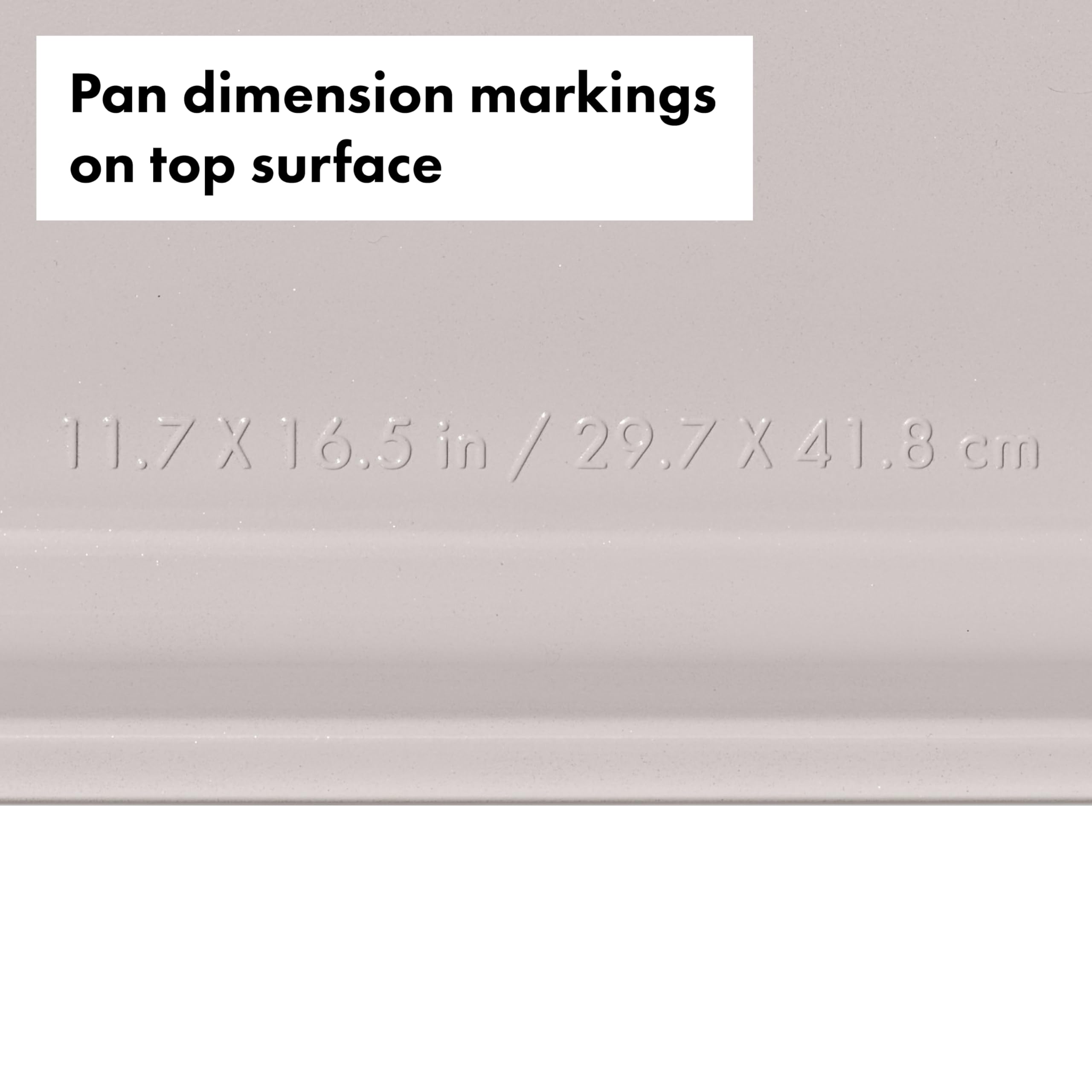 OXO Good Grips next to measuring tape showing scale and oven-friendly footprint for families