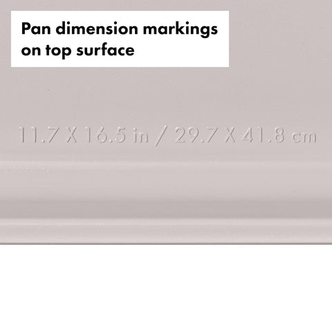 OXO Good Grips next to measuring tape showing scale and oven-friendly footprint for families