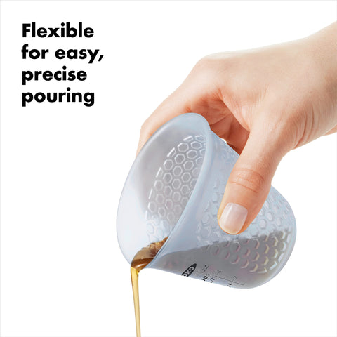 OXO Good Grips being squeezed to pour melted butter precisely