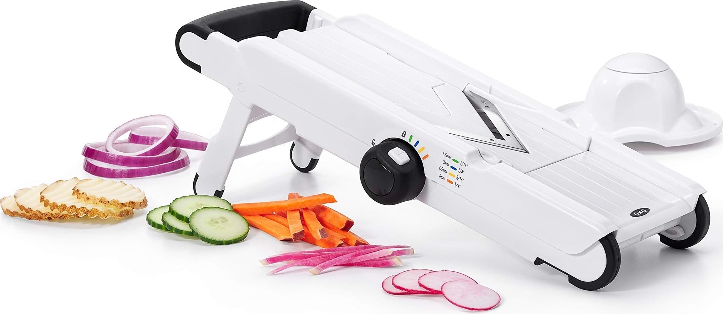 OXO Good Grips V-Blade front view showing blades and controls for precise slicing