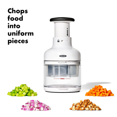 OXO Good Grips close-up of rotating stainless-steel blade for consistent cuts