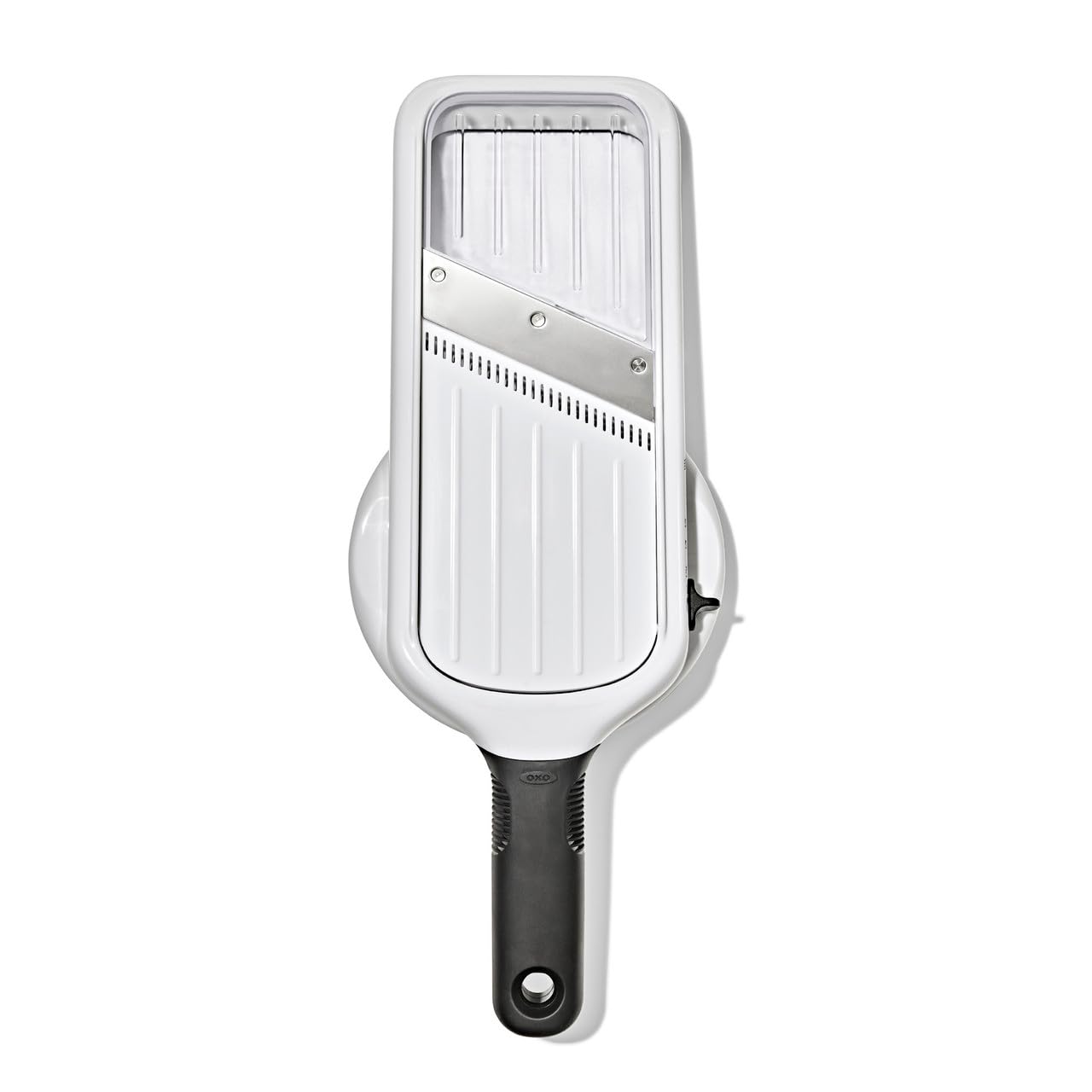 OXO mandoline clear runway close-up improving visibility and precise placement benefit