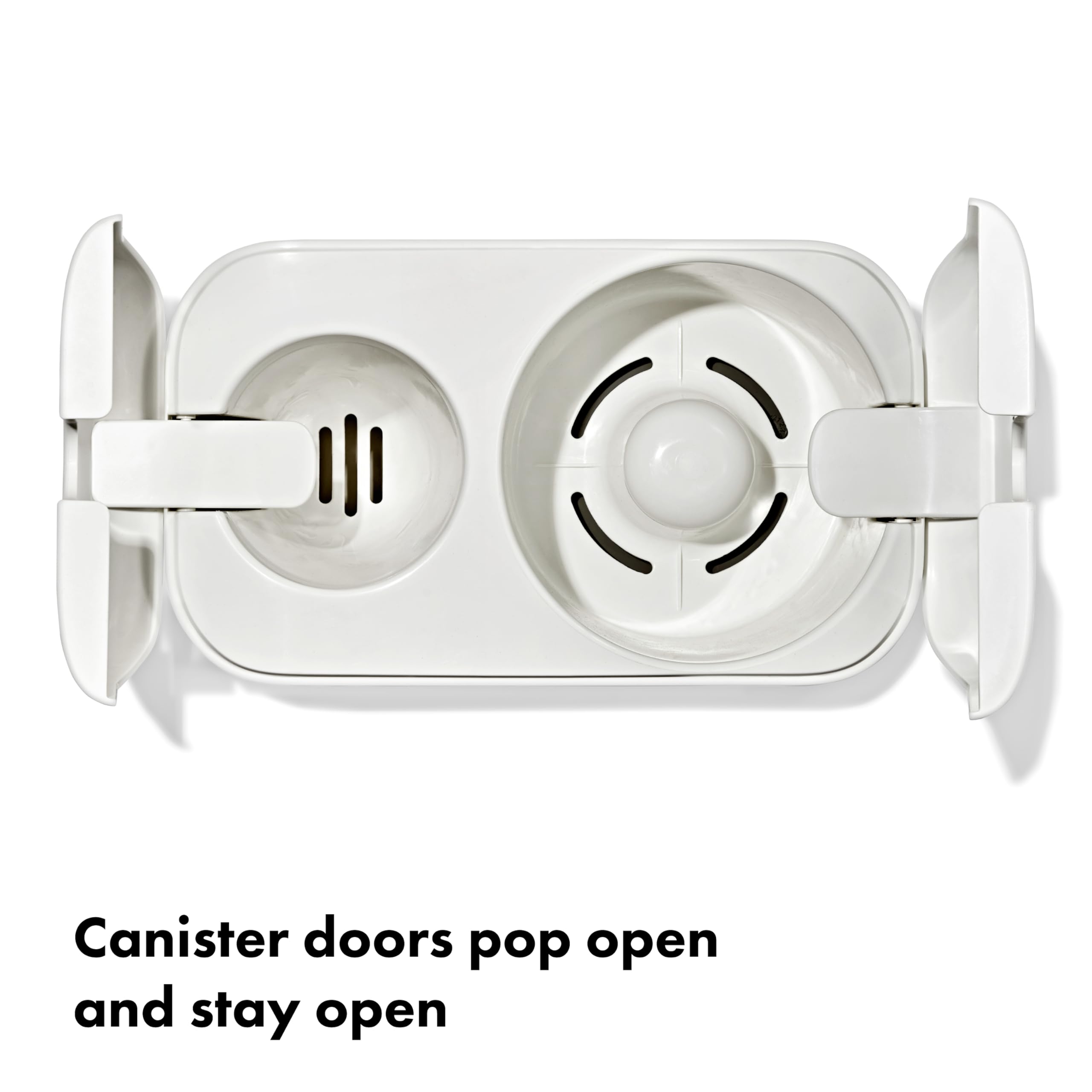 OXO contoured handle profile detail offering secure, non-rotating grip