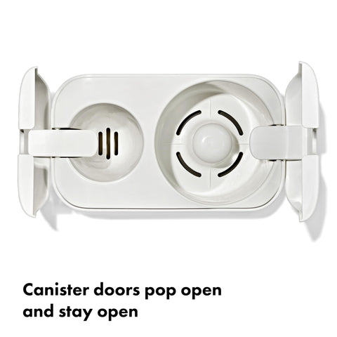 OXO contoured handle profile detail offering secure, non-rotating grip