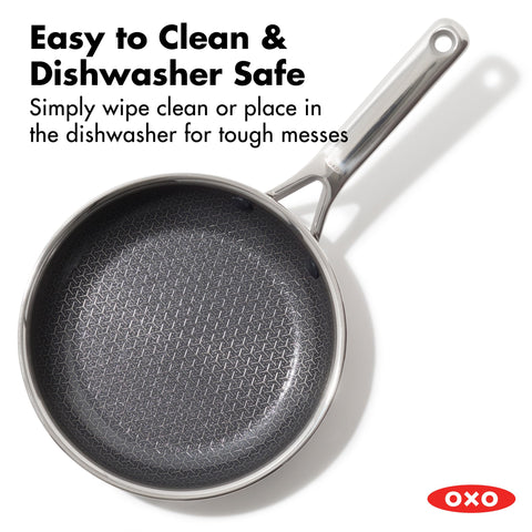 OXO pan inside oven to illustrate oven-safe construction up to high temperatures
