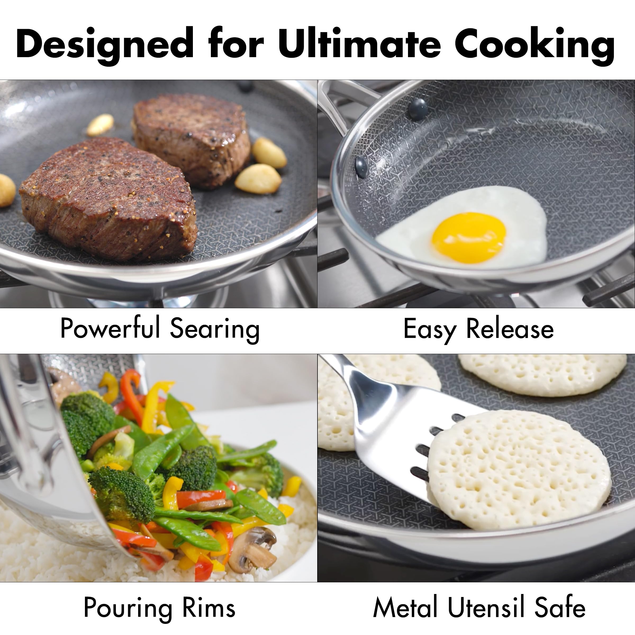 OXO Hybrid searing steak to show powerful searing and effortless release benefits