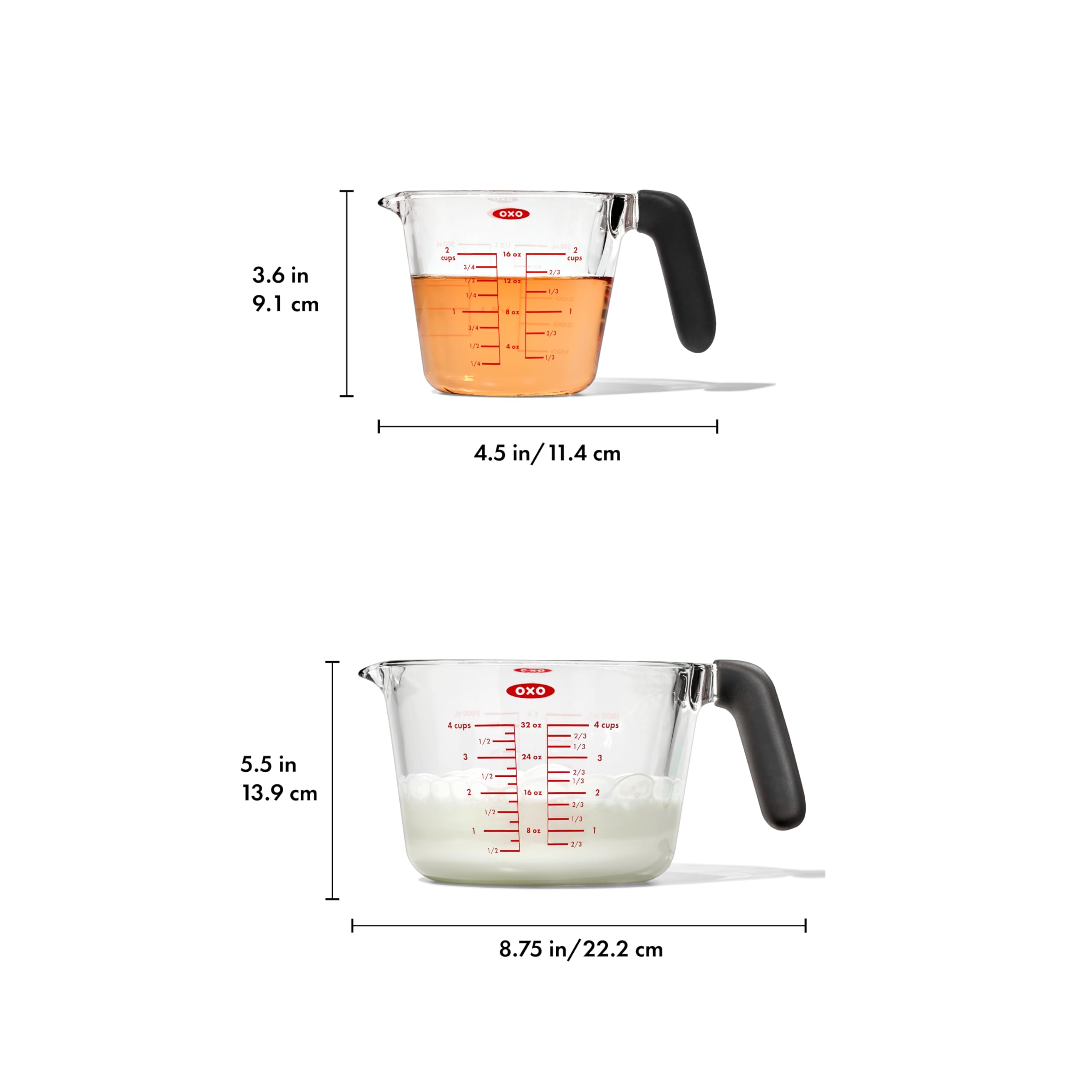OXO measuring cup in kitchen use measuring stock for soup demonstrating practical utility