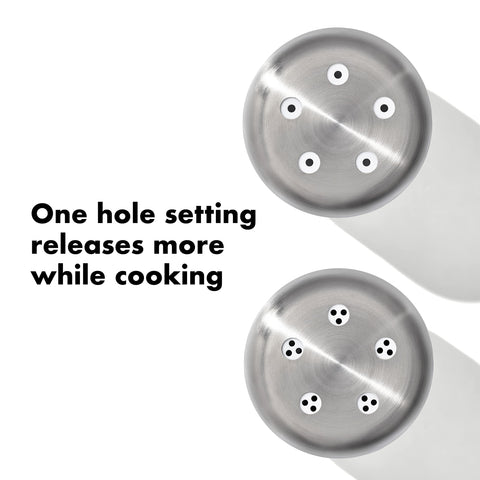 OXO label and removable cap detail demonstrating easy refill and cleaning advantage