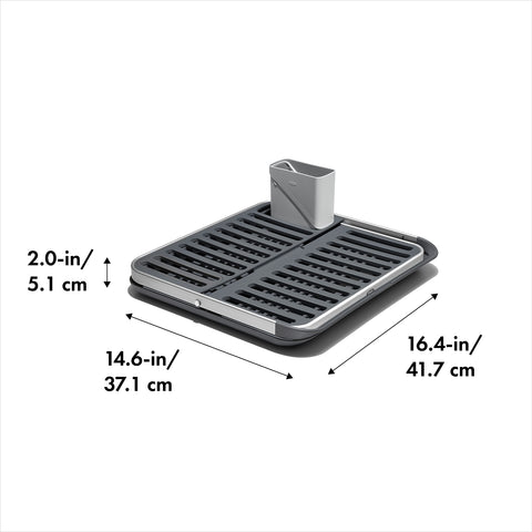 OXO lower tier holding plates and bowls to maximize drying capacity