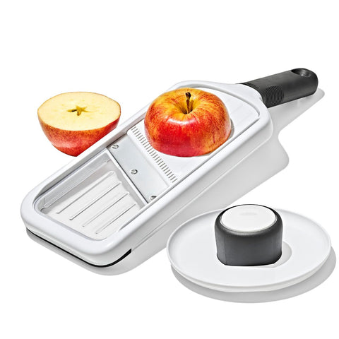 OXO non-slip handle and base displayed for comfortable control and safety