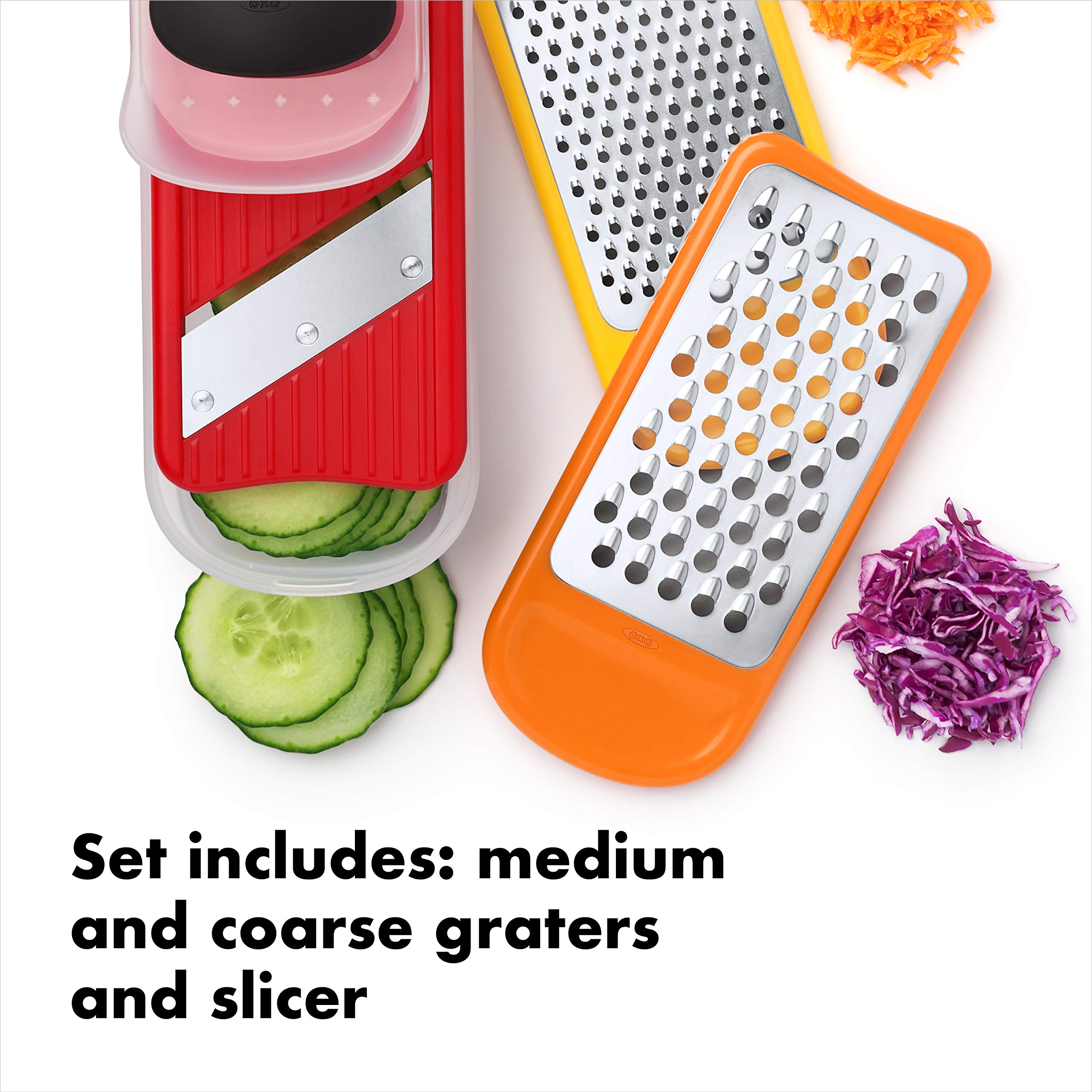 OXO Good Grips mini medium grater detail creating fluffy cheese shavings