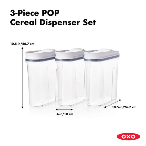 OXO dispenser next to common items showing 3.4 qt size comparison