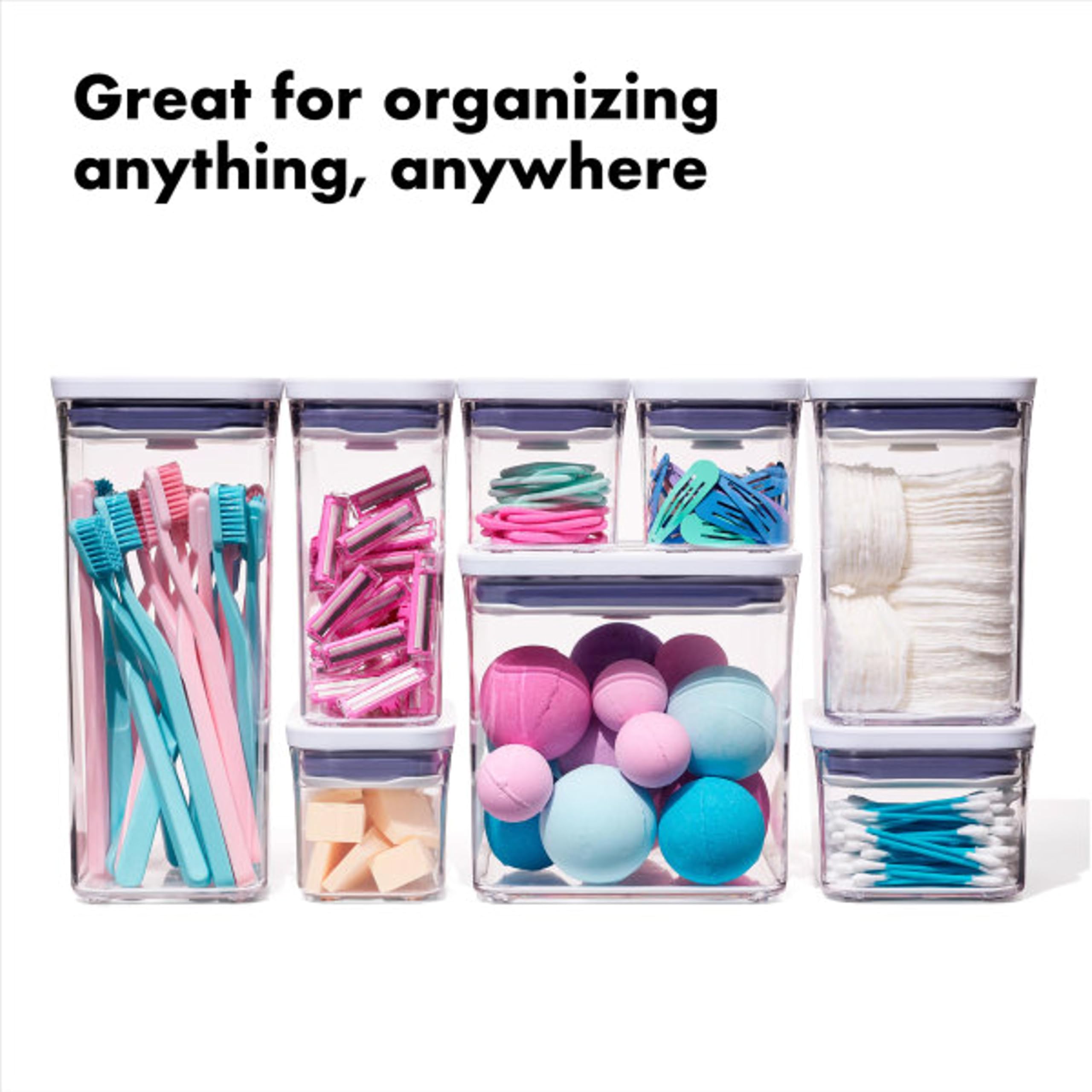 OXO POP container with visible fill line for accurate portioning and neat storage