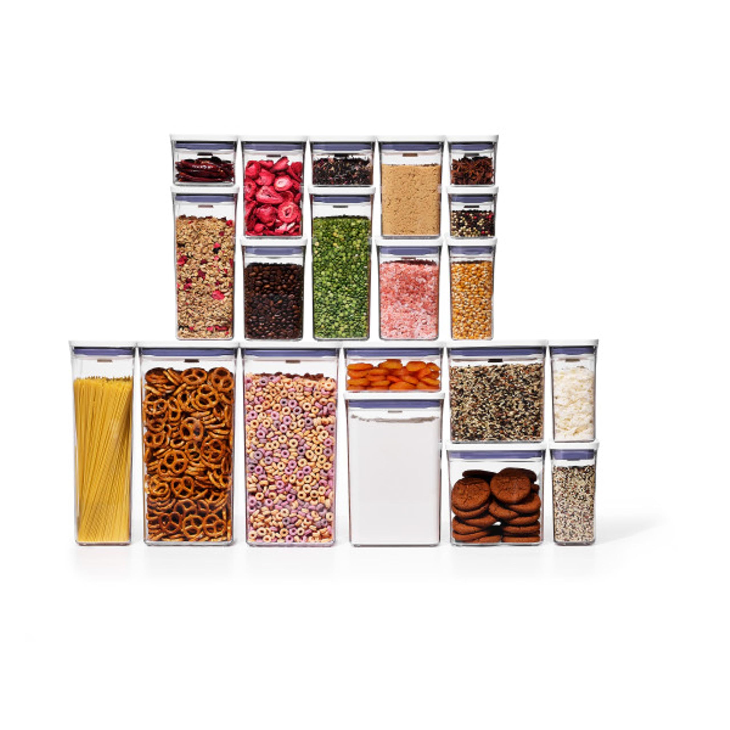 OXO POP front packaging showing set and contents for quick identification and organization