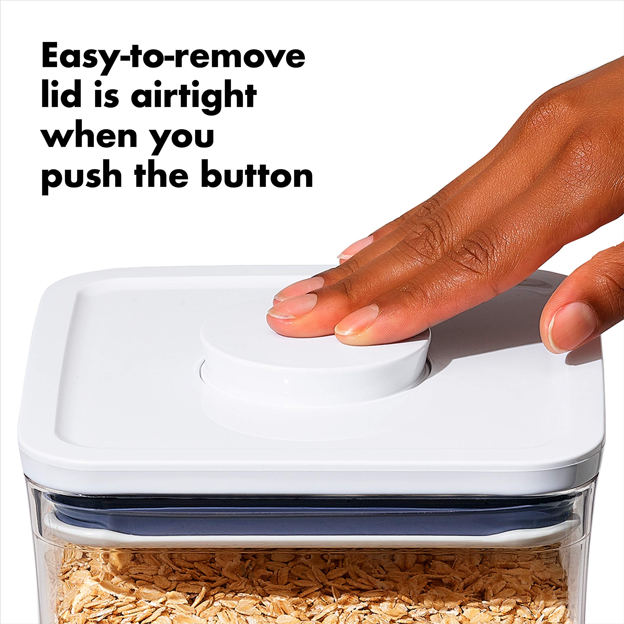 OXO set stacked side by side showing space-saving square profile
