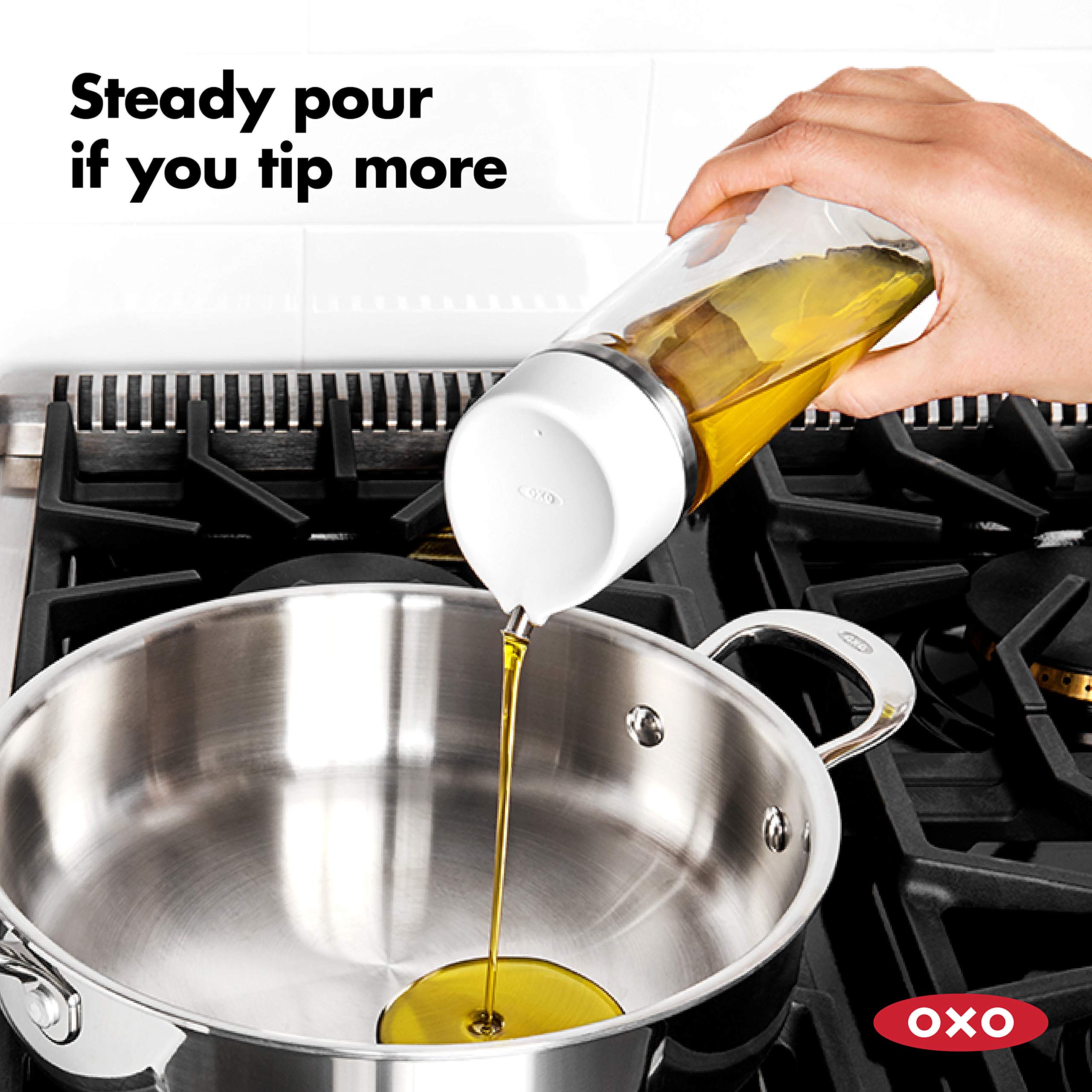 OXO lid and components separated for cleaning, showing dishwasher-safe convenience