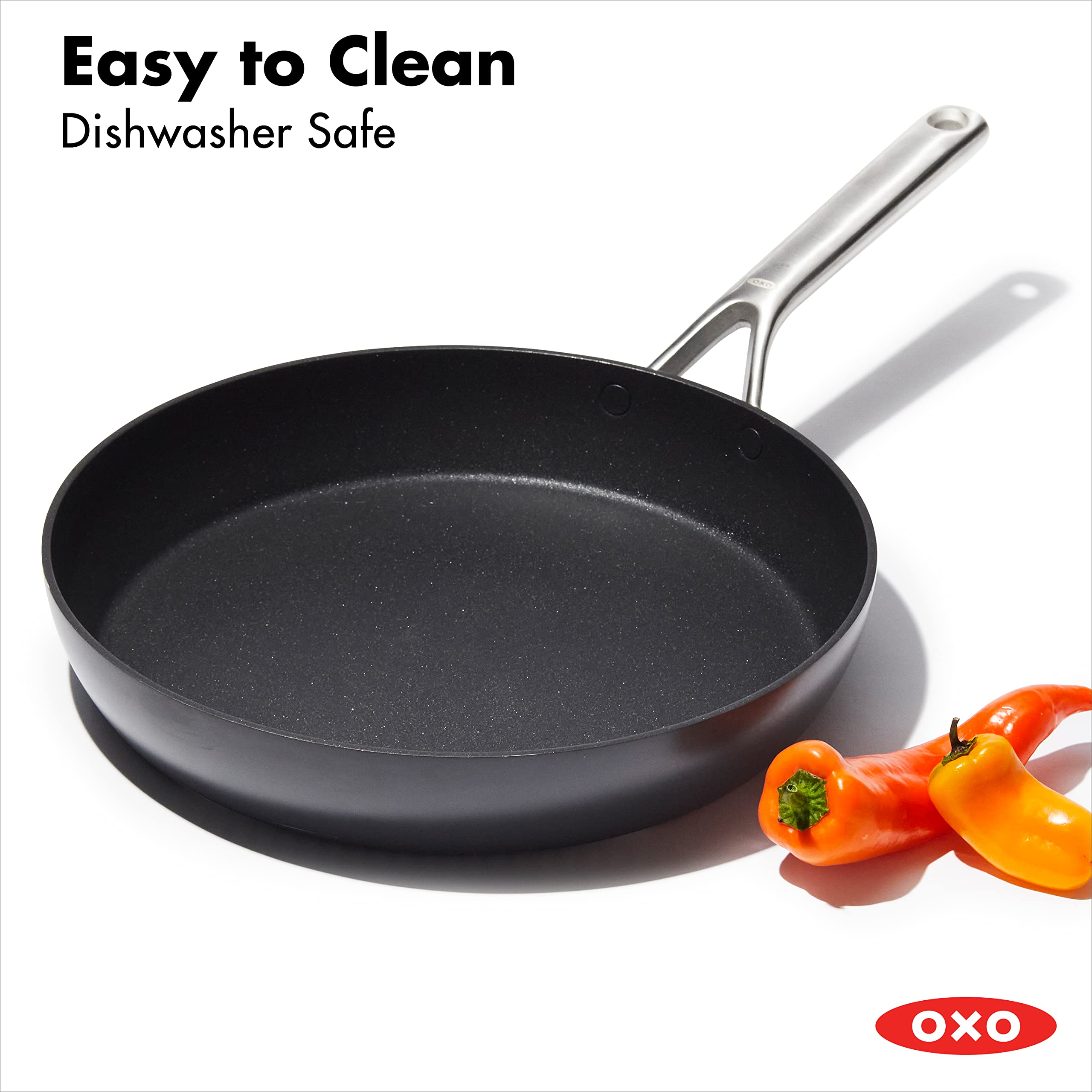 OXO professional 12" being loaded into dishwasher for effortless cleanup