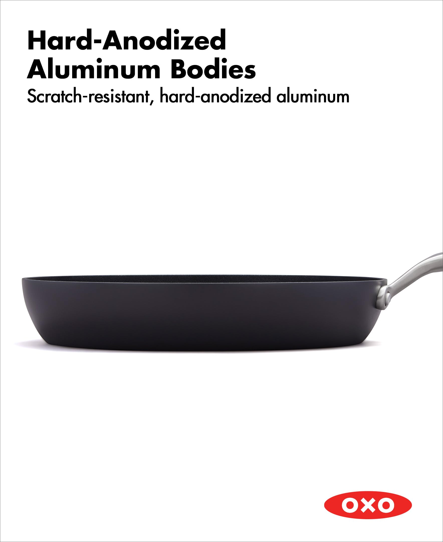 OXO professional 12" heavy-duty induction base close-up for even heating