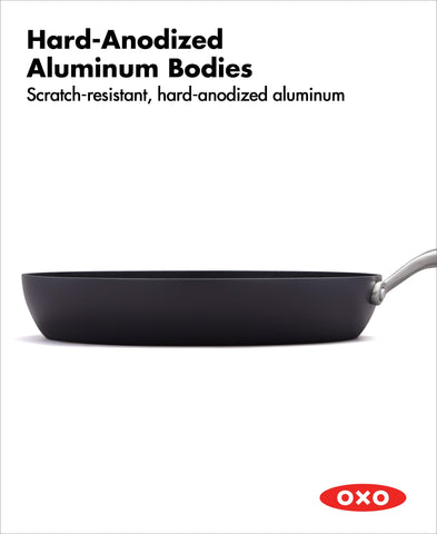 OXO professional 12" heavy-duty induction base close-up for even heating