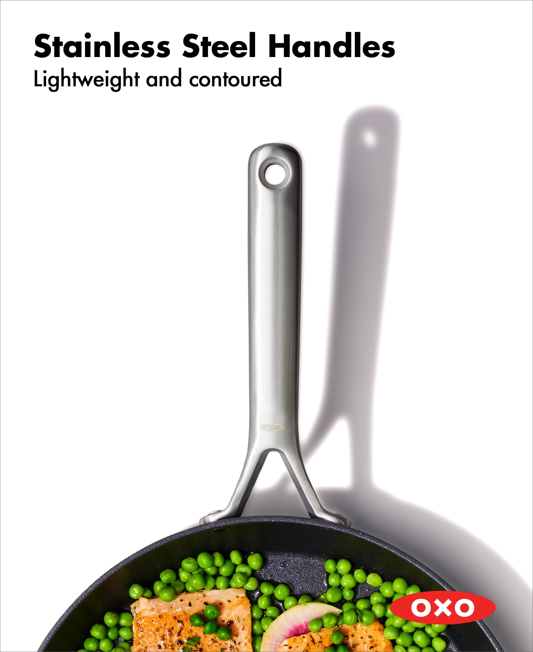 OXO professional 12" next to utensils to show size and extra cooking room
