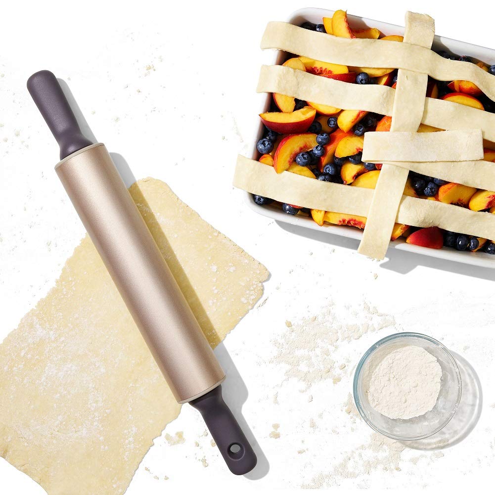 OXO rolling pin on kitchen counter in lifestyle scene for home baking ease benefit