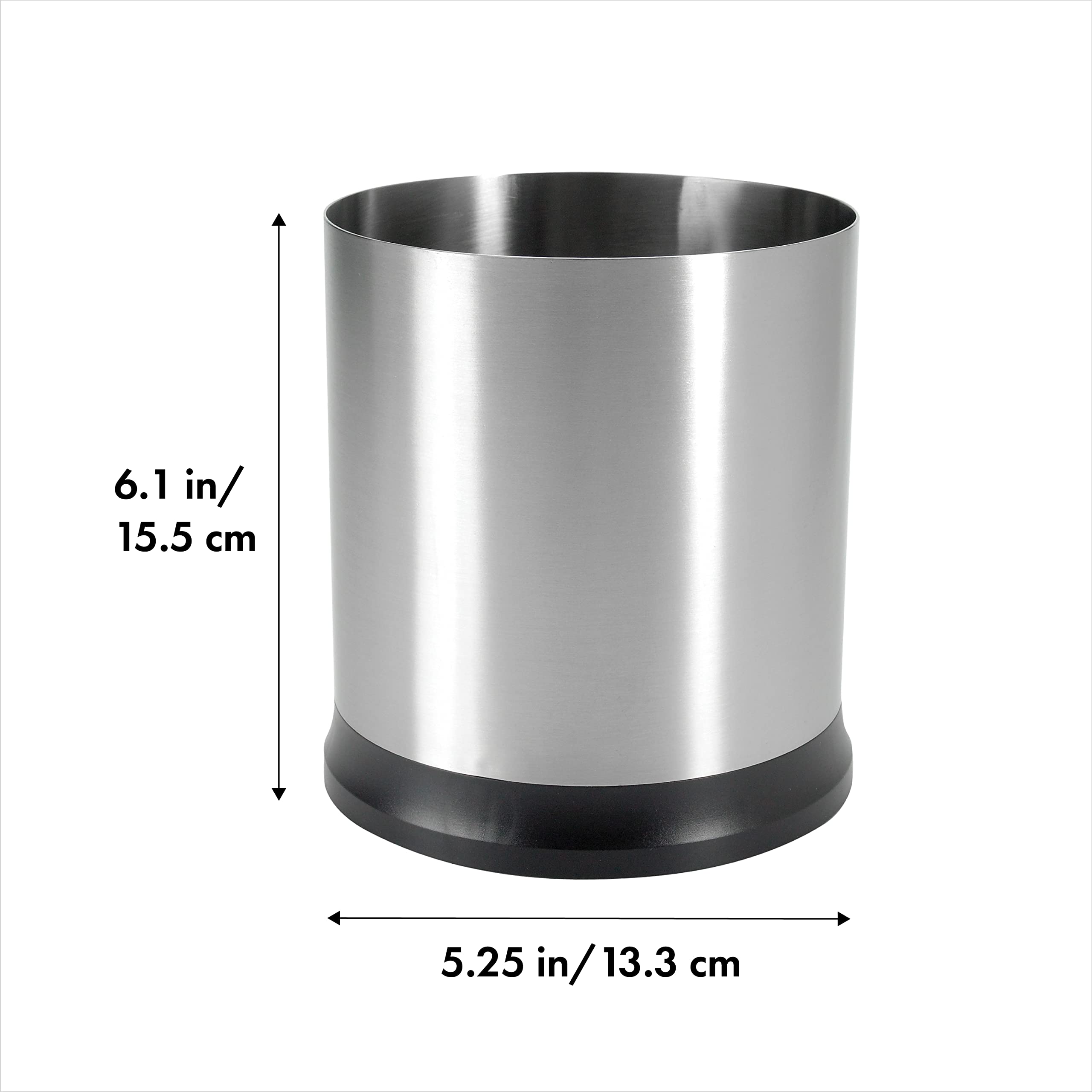 OXO rotating utensil holder top view showing three compartments for quick tool access