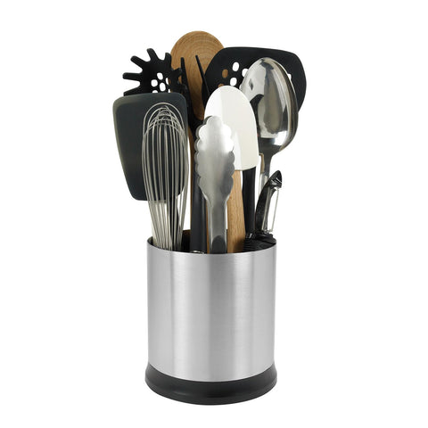 OXO rotating utensil holder non-slip feet closeup for stable, tip-resistant benefit