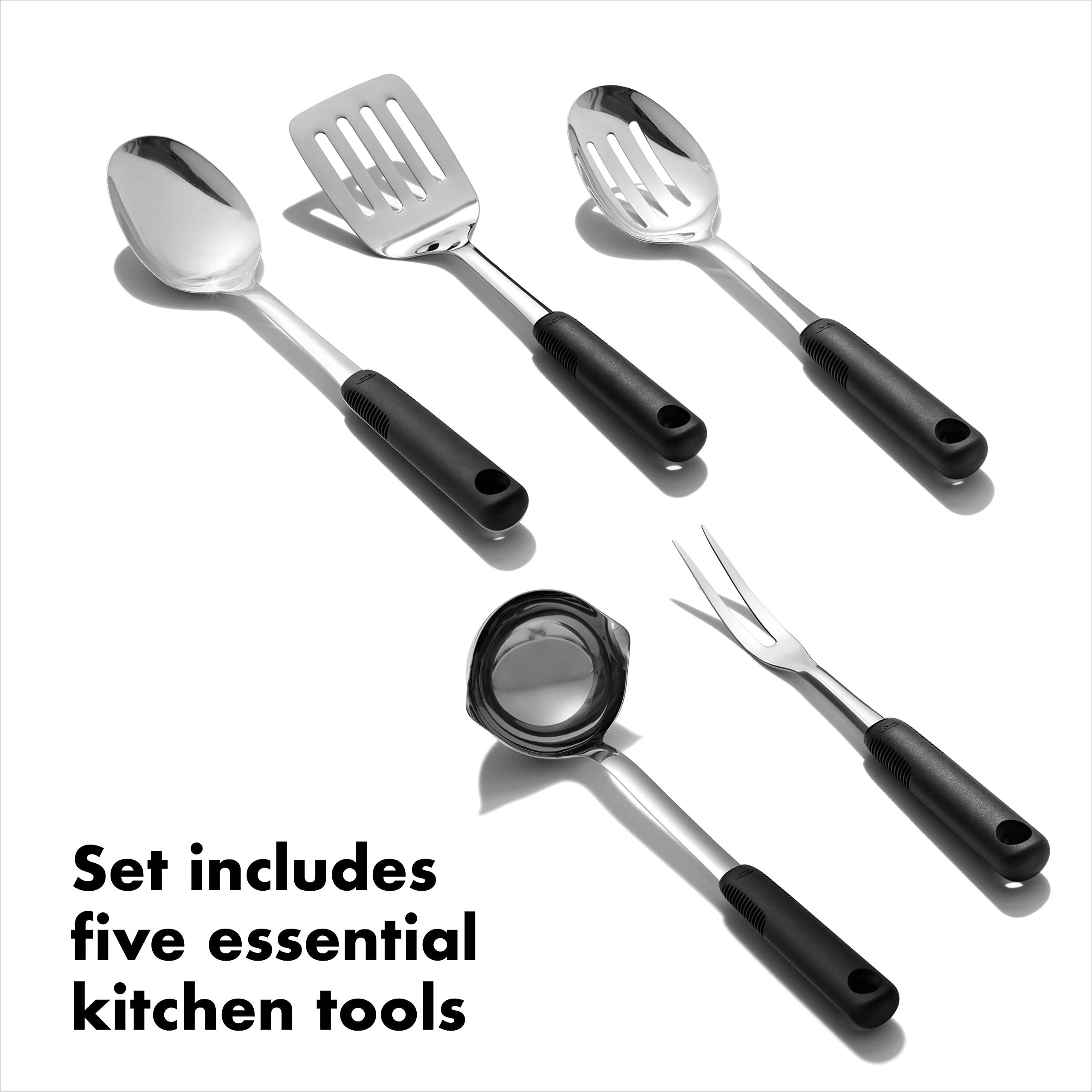 OXO set beside cutting board showing size and real kitchen scale