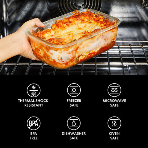 OXO hand holding container for scale to illustrate portion sizes and convenience