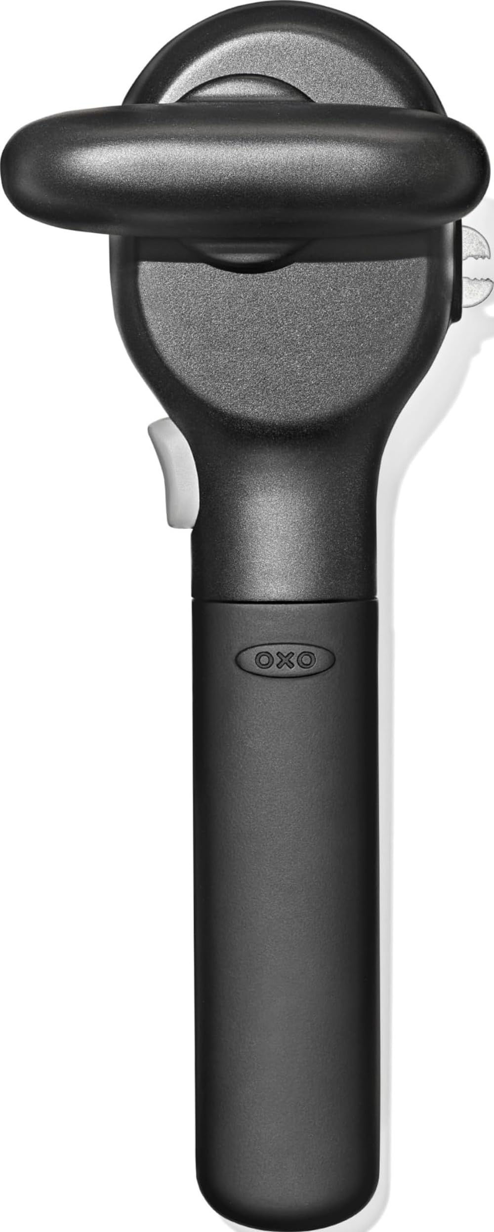 OXO smooth edge front view showing whole can opener and safe edge benefit