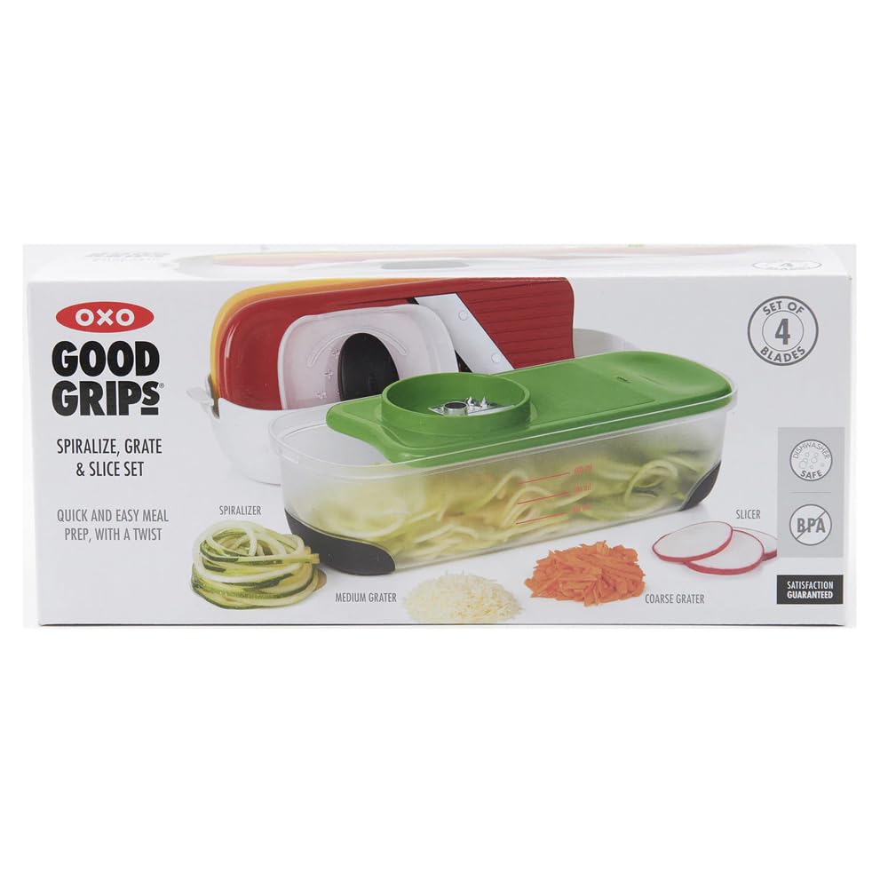 OXO close-up of interchangeable blades showing sharp edges for precise cuts