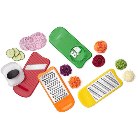 OXO food holder protecting fingers while slicing for safer prep
