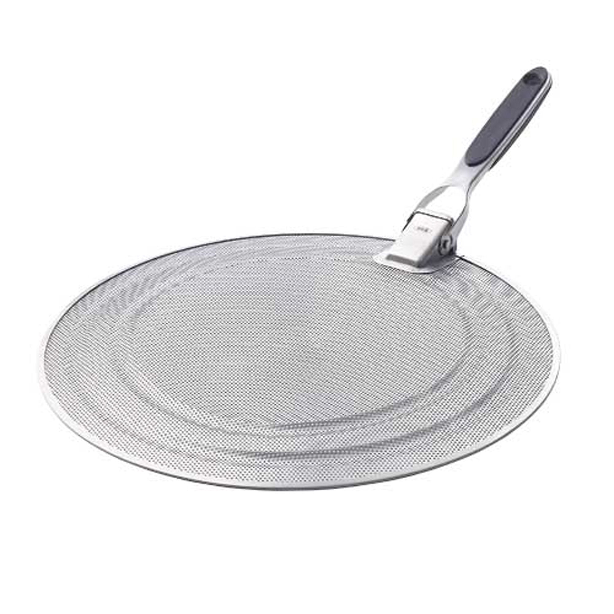 OXO Good Grips front view showing perforated stainless steel protecting stove
