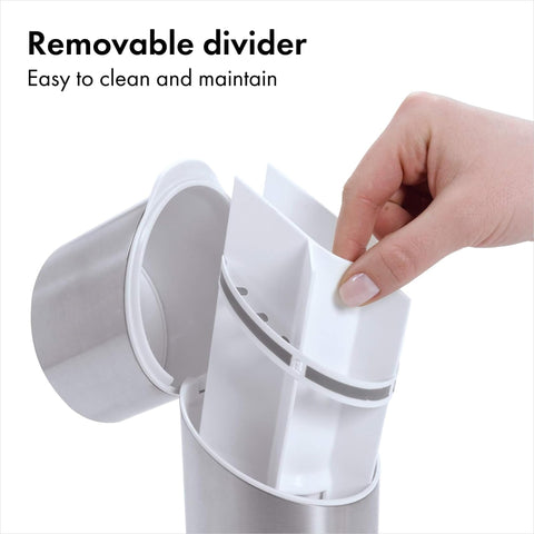 OXO removable divider detail demonstrating separation and easy cleaning benefit
