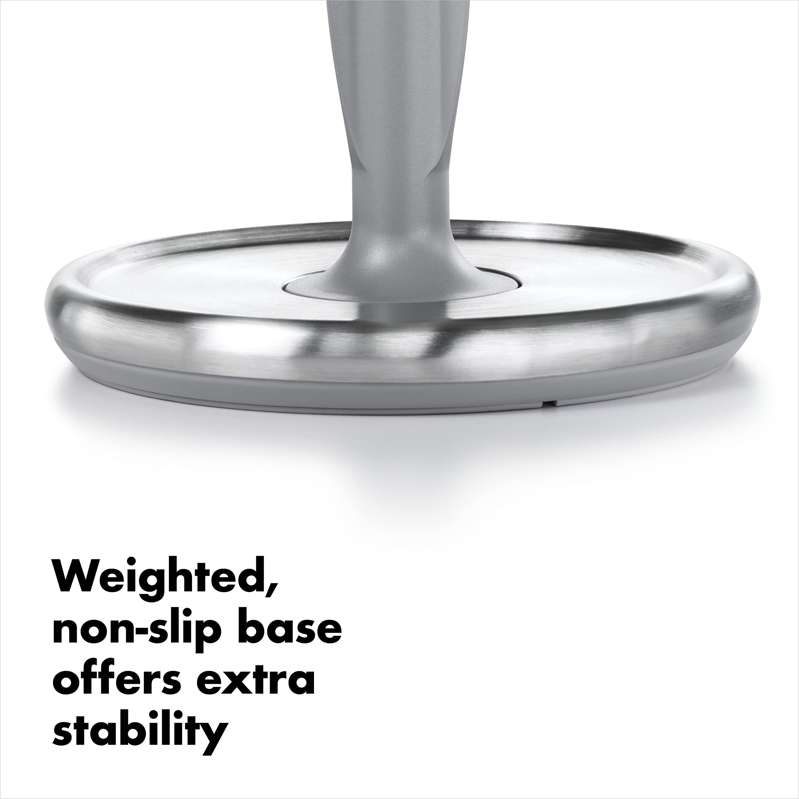 OXO Good Grips stainless-steel surface close-up, durable finish that wipes clean