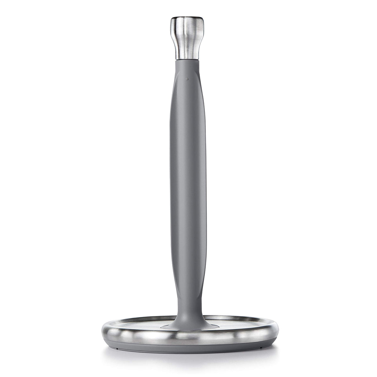 OXO Good Grips front view showing sleek stainless steel and stable base, stylish and practical