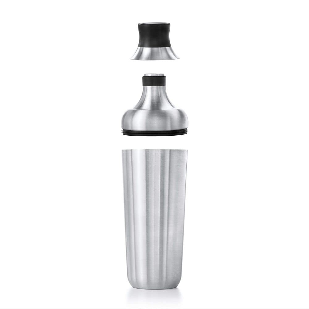 OXO strainer detail showing fit and efficient strain for smoother pours
