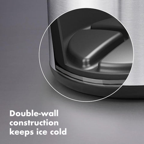 OXO SteeL interior channels keeping cubes away from meltwater benefit