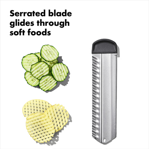 OXO julienne blades set producing thin and thick matchstick fries