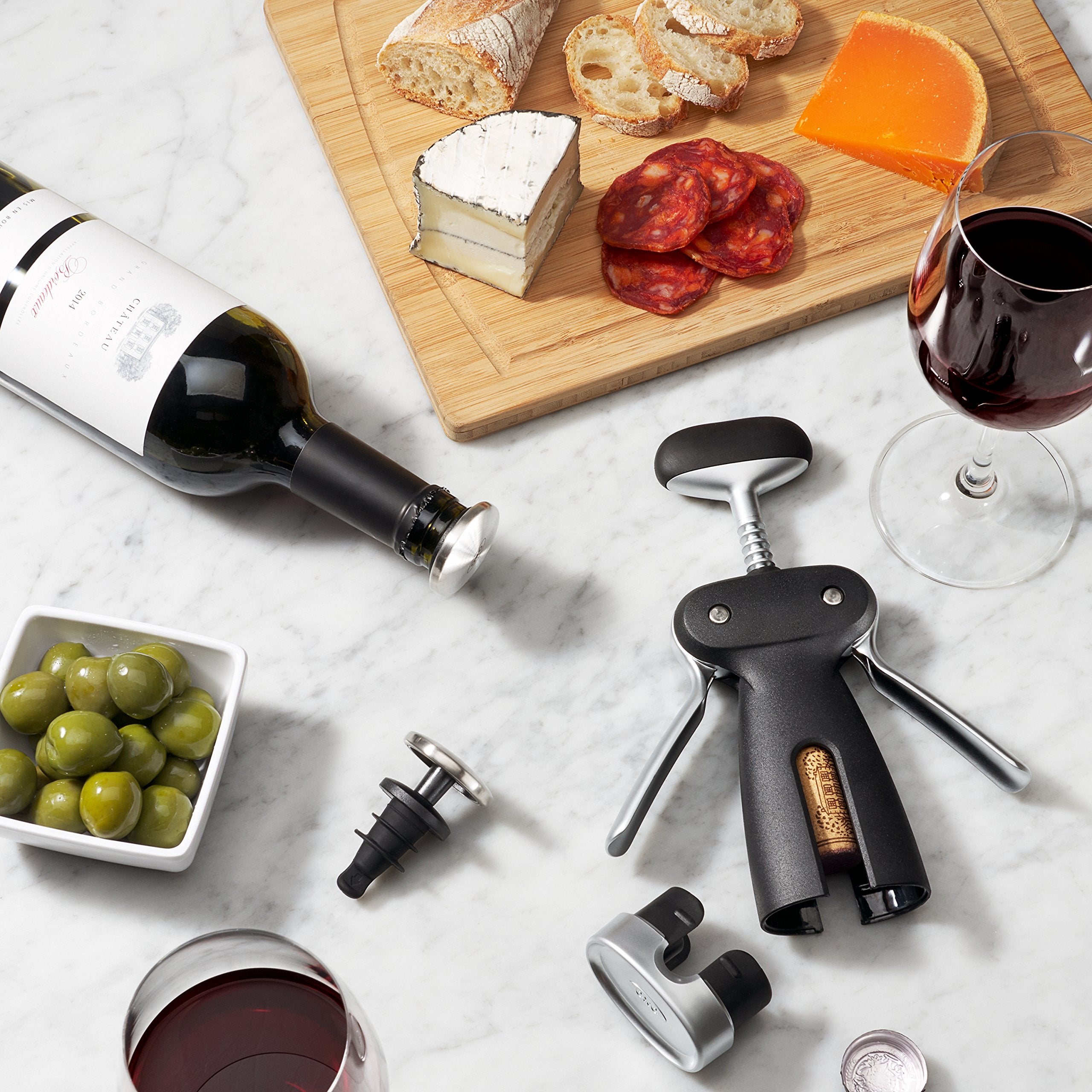 OXO foil cutter snapped into base for tidy storage and portability benefit
