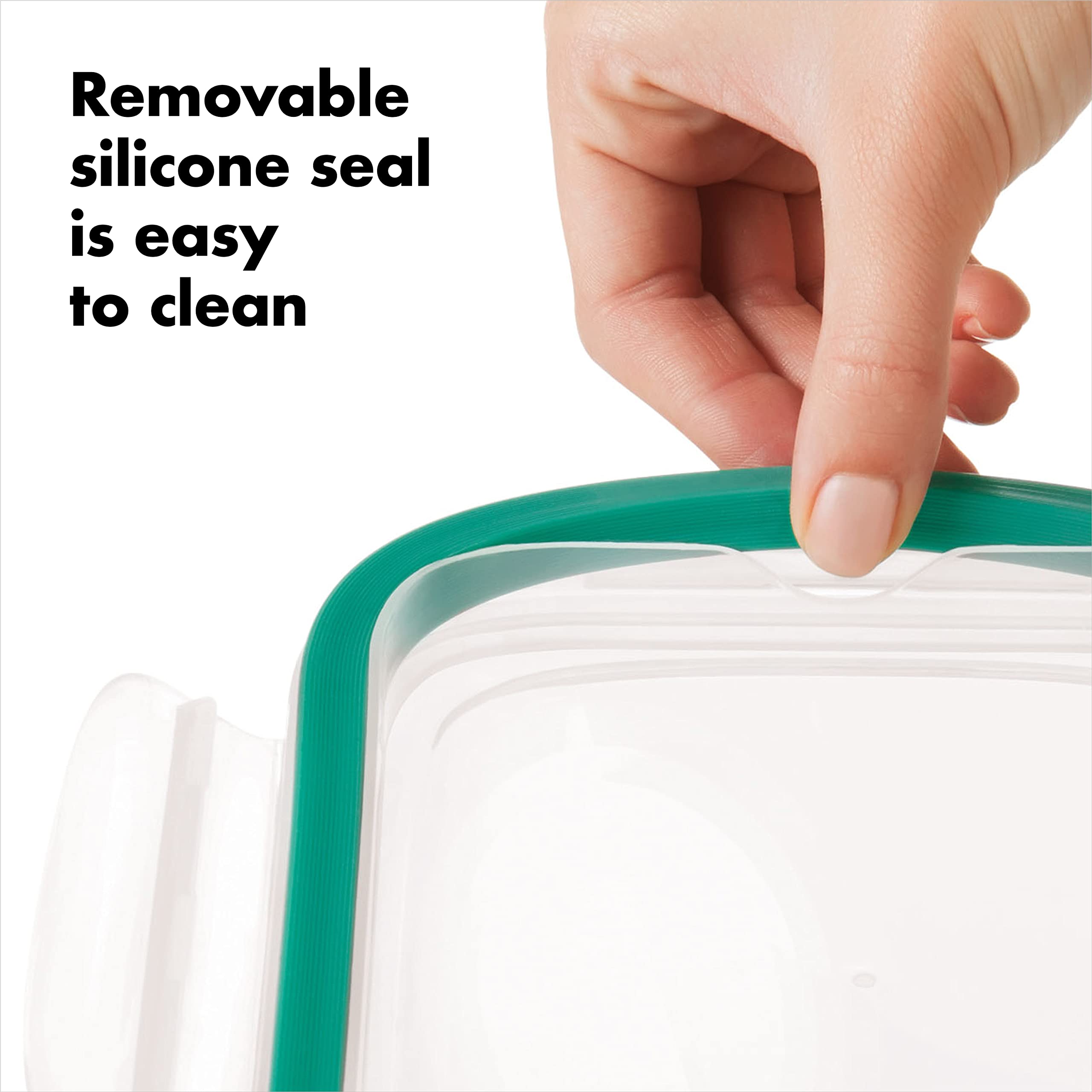 OXO serving containers on table with lids off showing oven-to-table versatility