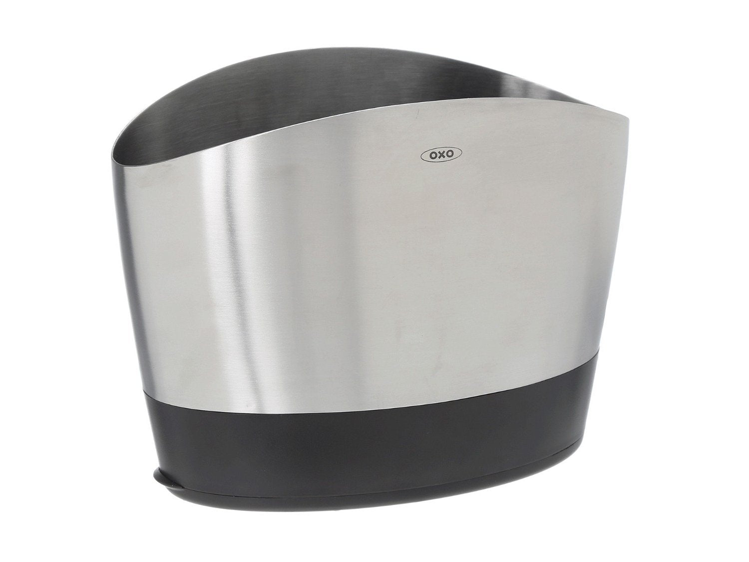 OXO top view revealing three compartments for easy utensil sorting benefit