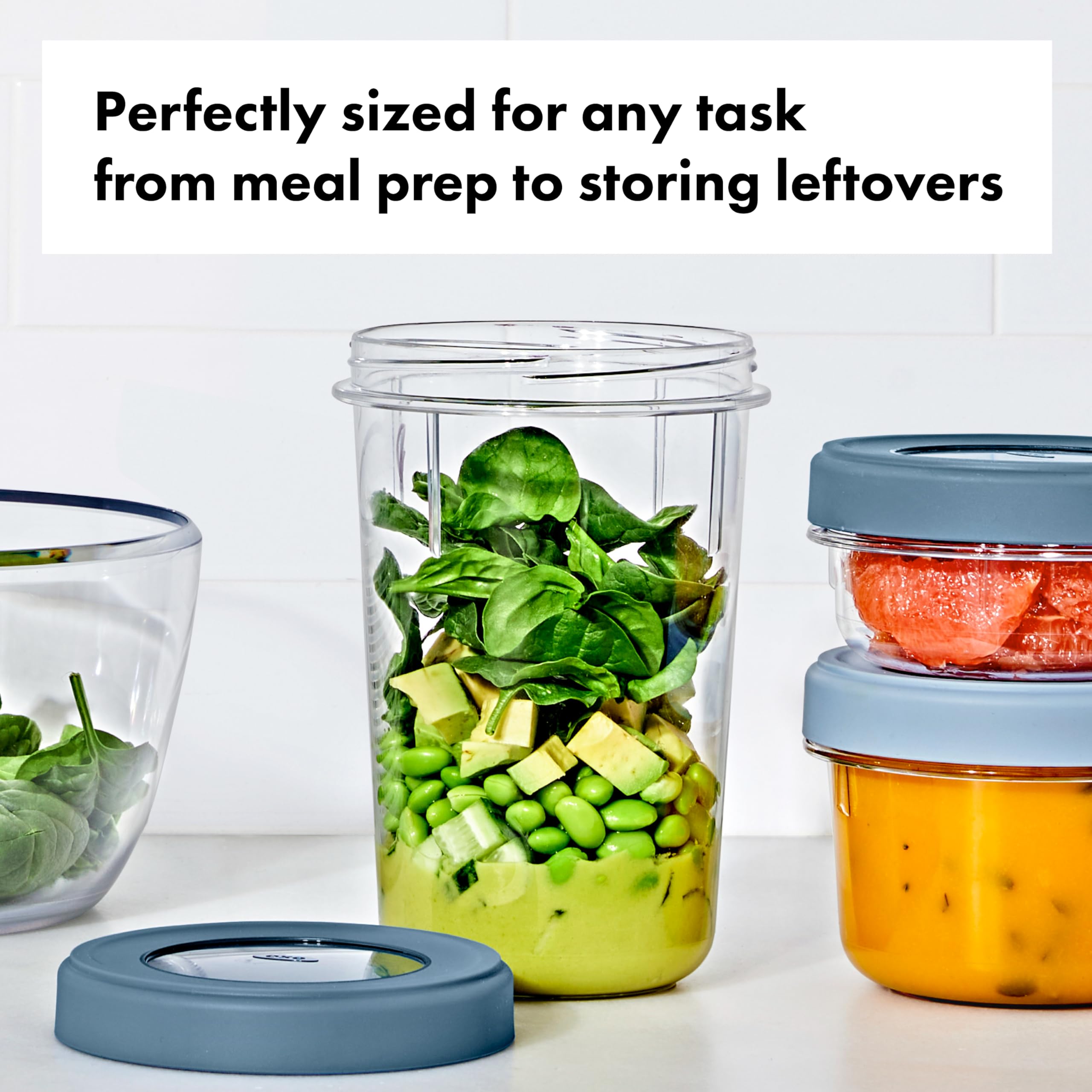 OXO stacked lids showing universal-fit convenience
