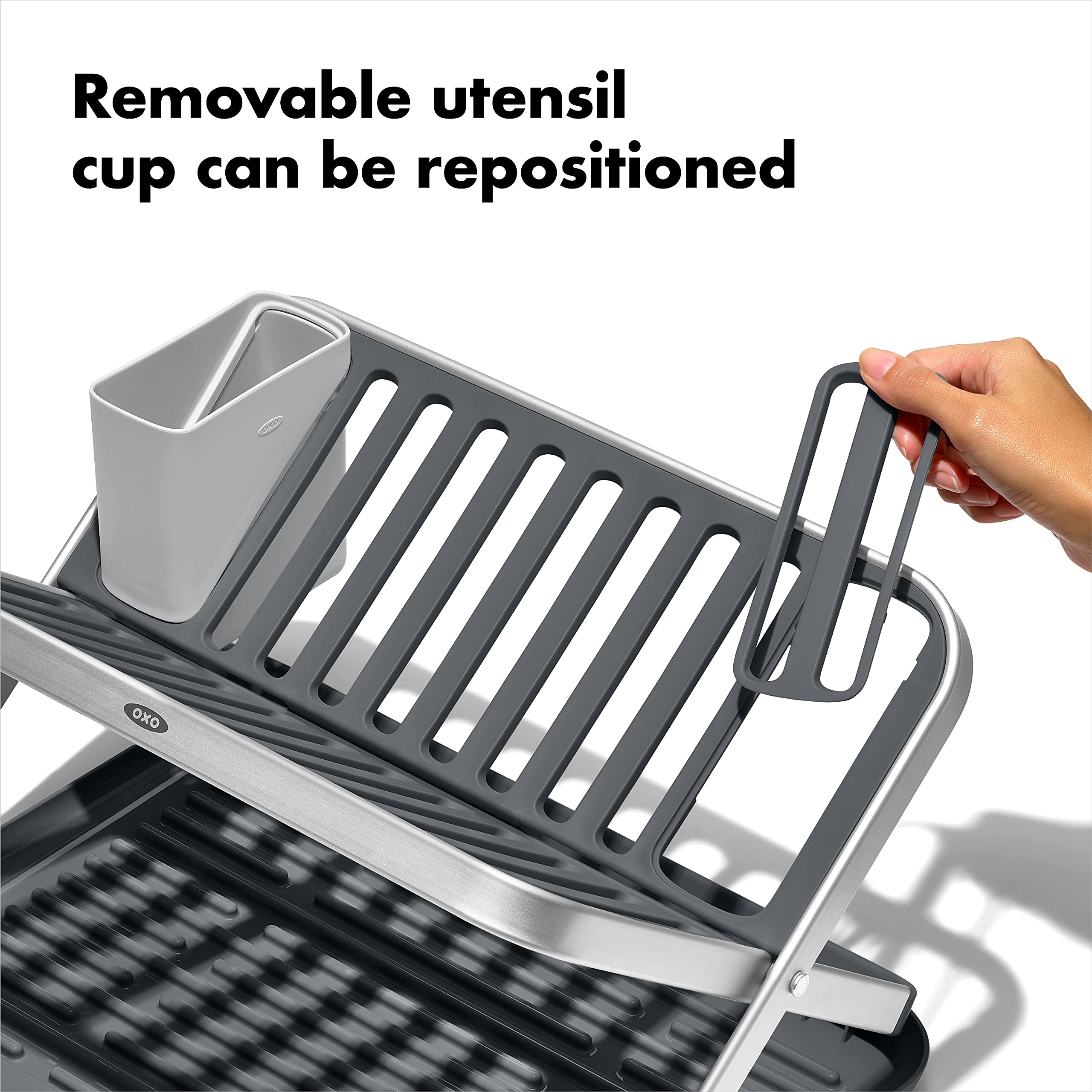 OXO upper tier with glasses to protect stems and speed drying