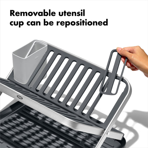OXO upper tier with glasses to protect stems and speed drying