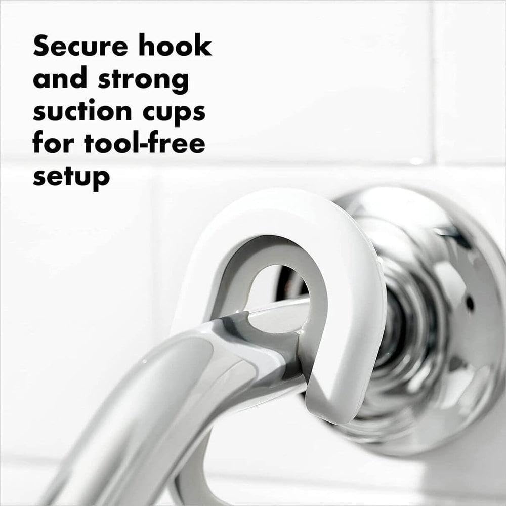 OXO detail of wide flat-wire shelf supporting heavy bottles without bending