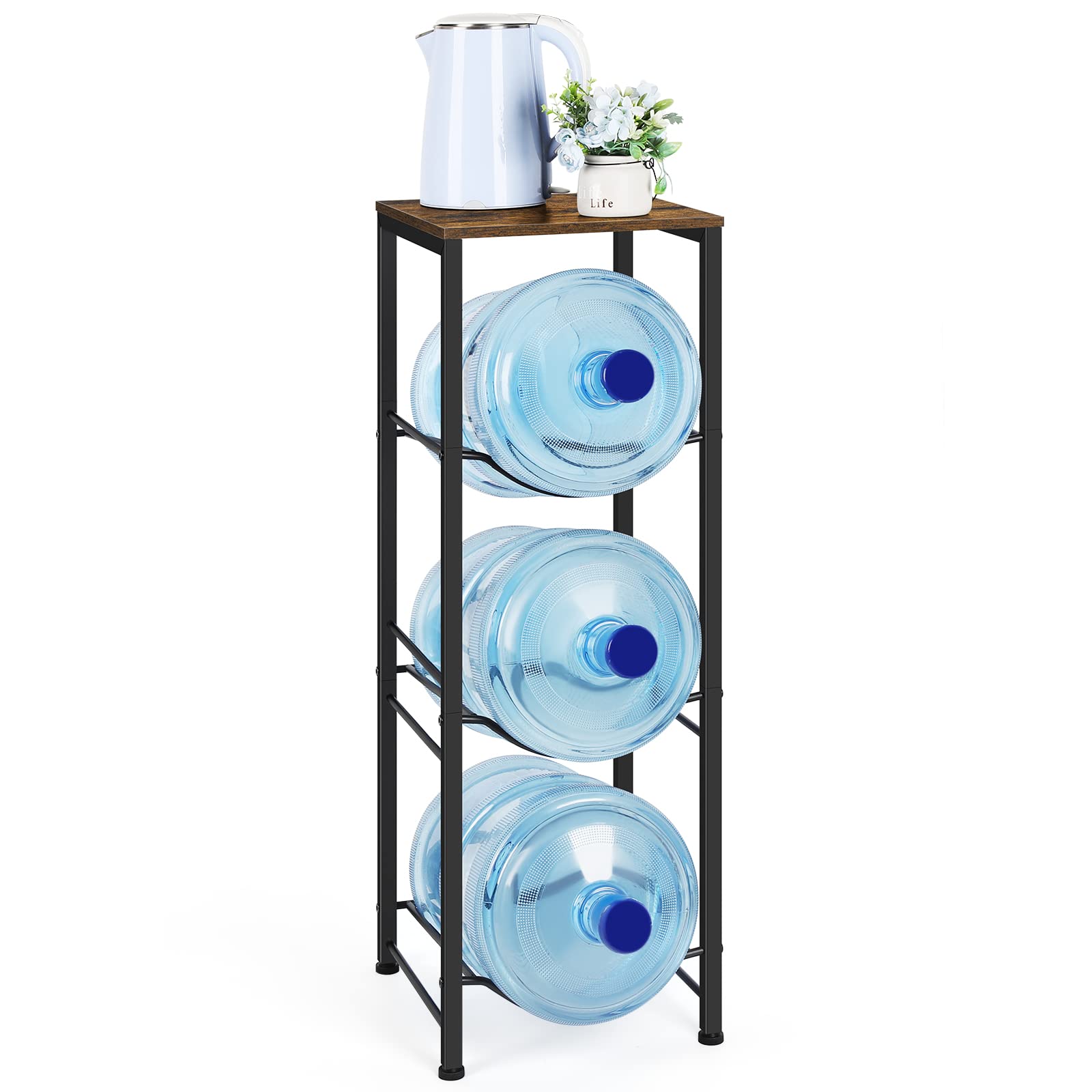 OYEAL front view of 3-tier jug holder showing organized storage benefit