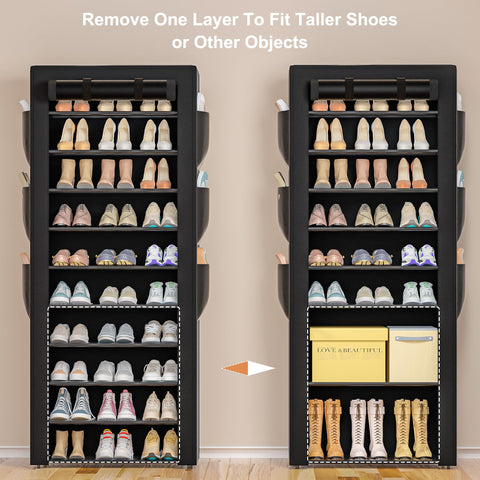OYREL lower shelves loaded with heavier shoes proving strong load-bearing capability